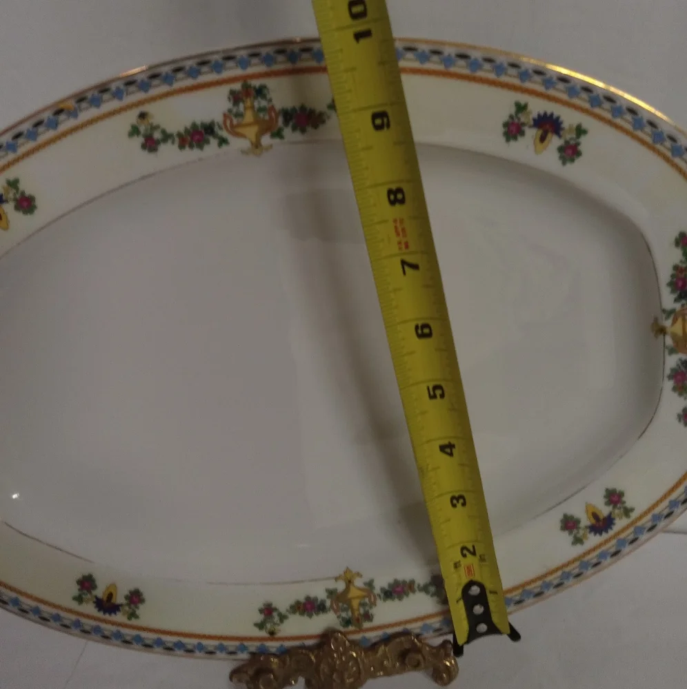 TK Thuny 12” Octagon Meat Platter Serving Czechoslovakia  Porcelain Rare Vintage